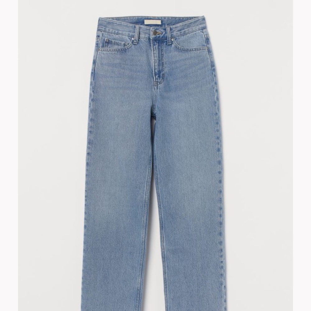 H&M straight high waist tall, light wash jeans. New with tags